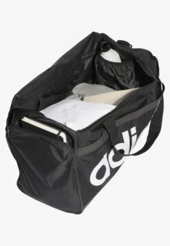ADIDAS PERFORMANCE Linear Duffel M - Sports Bag - Black White -Deals Sport Girl Outfit Store 034f2d811cc74f1da1c7714d37ff4294