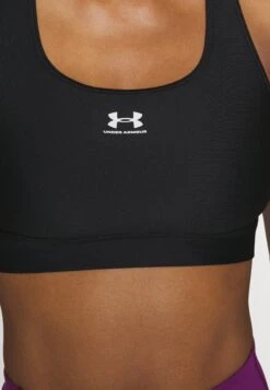 Under Armour Sport Hg Padless - Medium Support Sports Bra - Black/White -Deals Sport Girl Outfit Store 081992ad8fbe4d4ab89b88e6d02549e4
