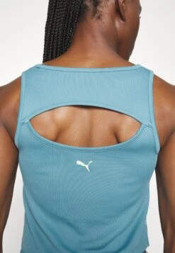Puma Fit Skimmer Tank - Top - Bold Blue/Speed Green -Deals Sport Girl Outfit Store 19c869efd5ed44e6a8c2a75b8a458abc