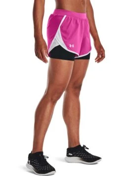Under Armour FlyBy- Sports Shorts - Rebel Pink / White / Reflective