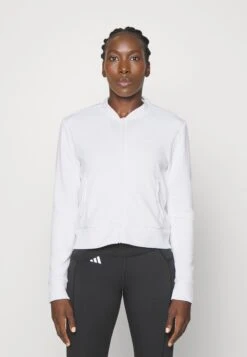 Adidas Golf Womens Knit Bomber Jacket - Zip-Up Sweatshirt - White