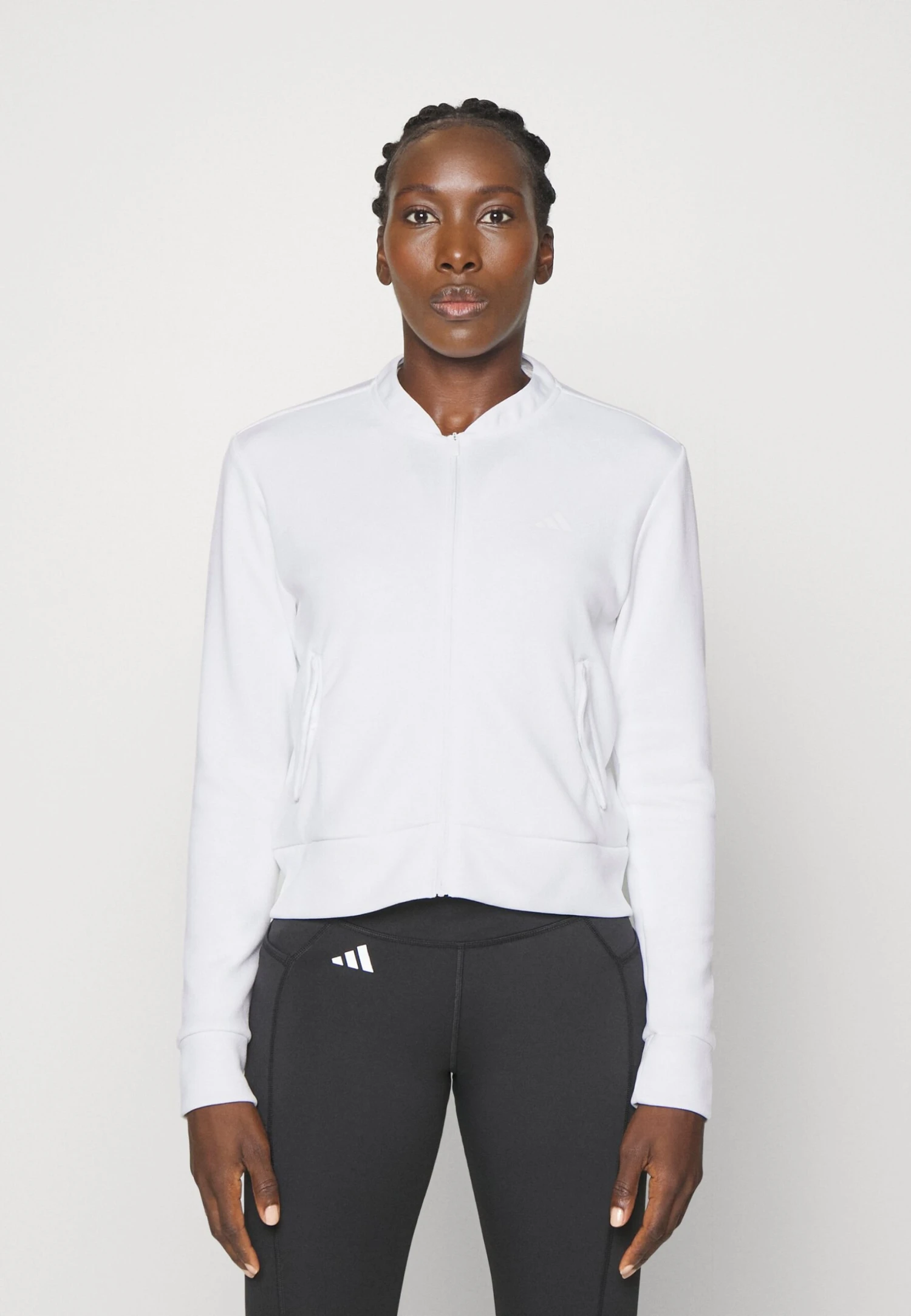 Adidas Golf Womens Knit Bomber Jacket - Zip-Up Sweatshirt - White 3 Adidas Golf Womens Knit Bomber Jacket - Zip-Up Sweatshirt - White