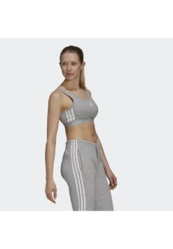 Adidas Sportswear Light Support Sports Bra - Medium Grey Heather/White -Deals Sport Girl Outfit Store 301f2cb7cec549b5a680f07fae712edc