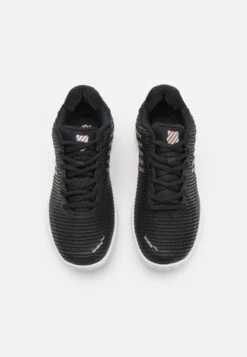 K-Swiss Hypercourt Express 2- Multicourt Tennis Shoes - Black/White/Rose Gold -Deals Sport Girl Outfit Store 3ab8394dc76347a6bfd2af0194ac2f59