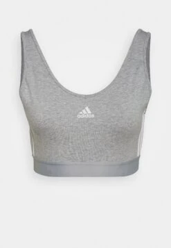 Adidas Sportswear Light Support Sports Bra - Medium Grey Heather/White -Deals Sport Girl Outfit Store 44071d527ced47daa5458ea0cefccca0