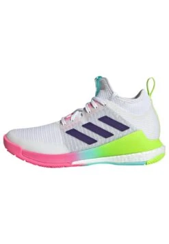 ADIDAS PERFORMANCE Crazyflight Mid- Volleyball Shoes - Cloud White Team Colleg Purple Flash Aqua