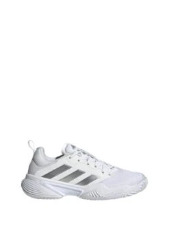 ADIDAS PERFORMANCE Barricade- Clay Court Tennis Shoes - Cloud White Silver Metallic Grey One -Deals Sport Girl Outfit Store 48cc3461c9c341398a9889e44d3d8fe8