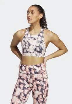 ADIDAS PERFORMANCE Medium Support Sports Bra - Coral Fusion White