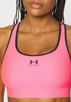 Under Armour Sport Hg Padless - Medium Support Sports Bra - Cerise/Black -Deals Sport Girl Outfit Store 4ca8ab4cdf7d41a5a3464d0f8d5f1c3f