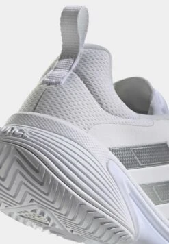 ADIDAS PERFORMANCE Barricade- Clay Court Tennis Shoes - Cloud White Silver Metallic Grey One -Deals Sport Girl Outfit Store 52b9436fd6094734a74c7fc55699c398