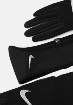 Nike Performance Womens Essential Running Headband And Glove Set - Ear Warmers - Black/Silver -Deals Sport Girl Outfit Store 59abea44c841489f8092b328ada3935d