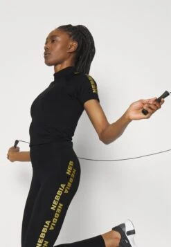 NEBBIA Women Compression Zipper Intense Ultimate - Polo Shirt - Black/Gold 13 NEBBIA Women Compression Zipper Intense Ultimate - Polo Shirt - Black/Gold -Deals Sport Girl Outfit Store 5ef681d1aad4449192c12b2882883564
