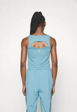 Puma Fit Skimmer Tank - Top - Bold Blue/Speed Green -Deals Sport Girl Outfit Store 6795df9755ca4338952d9ebdb68a00f1