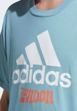 ADIDAS PERFORMANCE Graphic- Print T-Shirt - Preloved Blue -Deals Sport Girl Outfit Store 7567d6c219f548d49b2f67c96d31f8ad