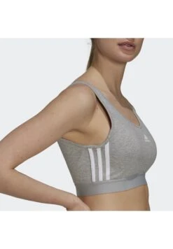 Adidas Sportswear Light Support Sports Bra - Medium Grey Heather/White -Deals Sport Girl Outfit Store 7c93ce6625644591aece43026c420053