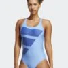 ADIDAS PERFORMANCE Big Bars Graphic- Swimsuit - Blue Fusion/Victory Blue/White -Deals Sport Girl Outfit Store 8348e7b67f9e4e1a8ee2d9045d4ad528