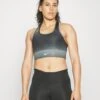 Nike Performance Run Bra - Medium Support Sports Bra - Black/Silver -Deals Sport Girl Outfit Store 8418b9d8fe6448cab2d34183aa95a9ef
