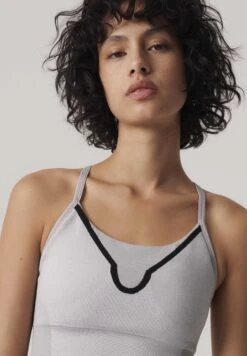 Asmc Tst - Medium Support Sports Bra - Mgh Solid Grey/White/Black