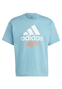 ADIDAS PERFORMANCE Graphic- Print T-Shirt - Preloved Blue -Deals Sport Girl Outfit Store b2f64d71d8314f269b6d3ebab1b579e0