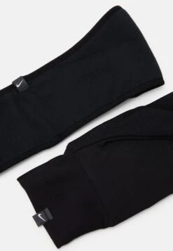 Nike Performance Womens Essential Running Headband And Glove Set - Ear Warmers - Black/Silver -Deals Sport Girl Outfit Store bae066459c4a4bf4bc785d642236242f