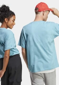 ADIDAS PERFORMANCE Graphic- Print T-Shirt - Preloved Blue