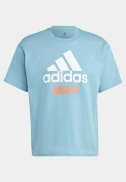 ADIDAS PERFORMANCE Graphic- Print T-Shirt - Preloved Blue -Deals Sport Girl Outfit Store caf63cca8efa4d108015f66e007847b0