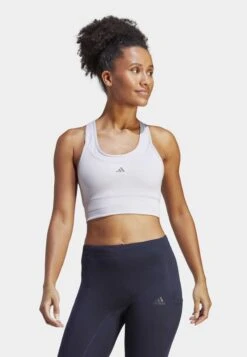 ADIDAS PERFORMANCE Running Pocket - Medium Support Sports Bra - Silver Dawn