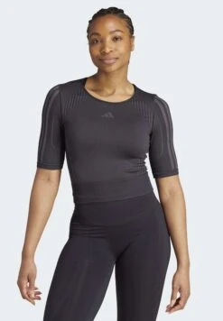 ADIDAS PERFORMANCE Sml T - Sports T-Shirt - Black/Grey Six