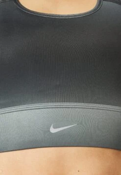 Nike Performance Run Bra - Medium Support Sports Bra - Black/Silver -Deals Sport Girl Outfit Store f69ccb806a7545c1a3abad6888ec596e